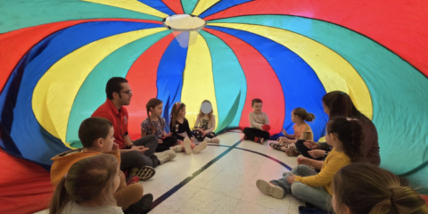 Parachute Play in PreK PE